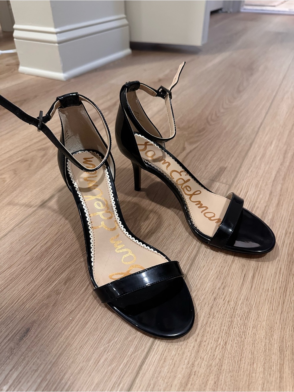Sam Edelman Black Patent Ankle-Strap Heels NEW IN BOX NWT - Picture 7 of 10